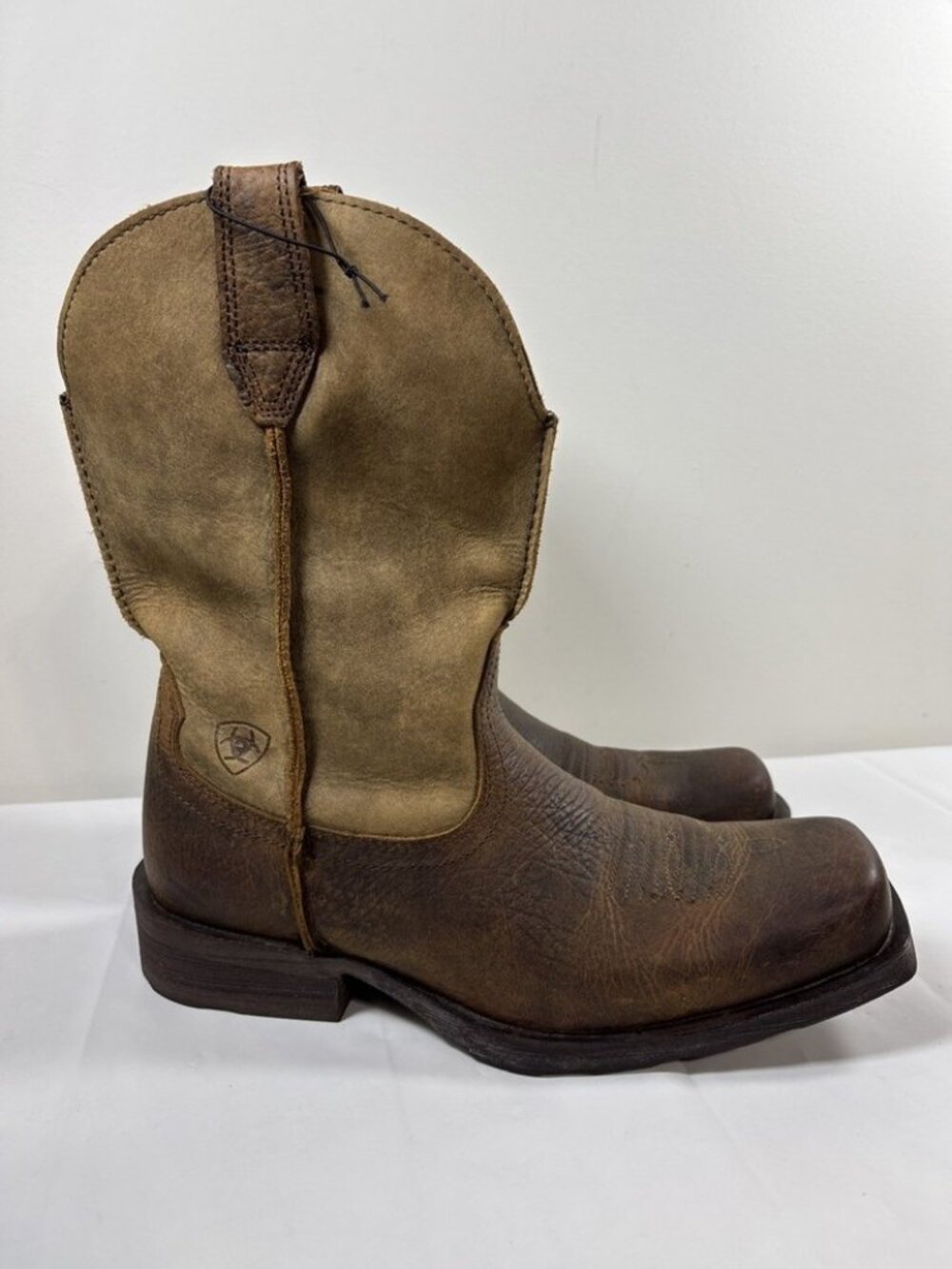 Ariat Rambler Mens 8.5 D Brown Leather Square Toe Boots Mid-Calf Western Durable